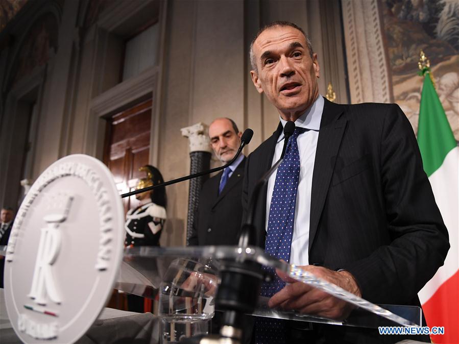 ITALY-ROME-PM-DESIGNATE-COTTARELLI-MANDATE-GIVING UP