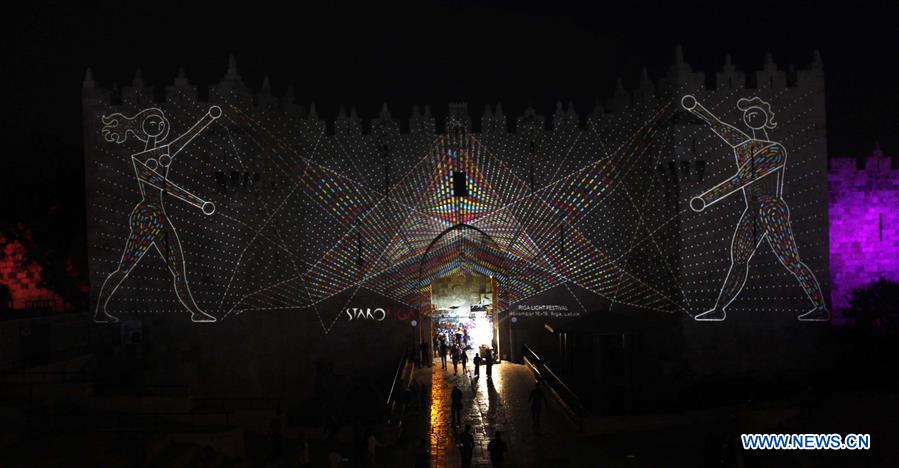 MIDEAST-JERUSALEM-OLD CITY-LIGHT FESTIVAL