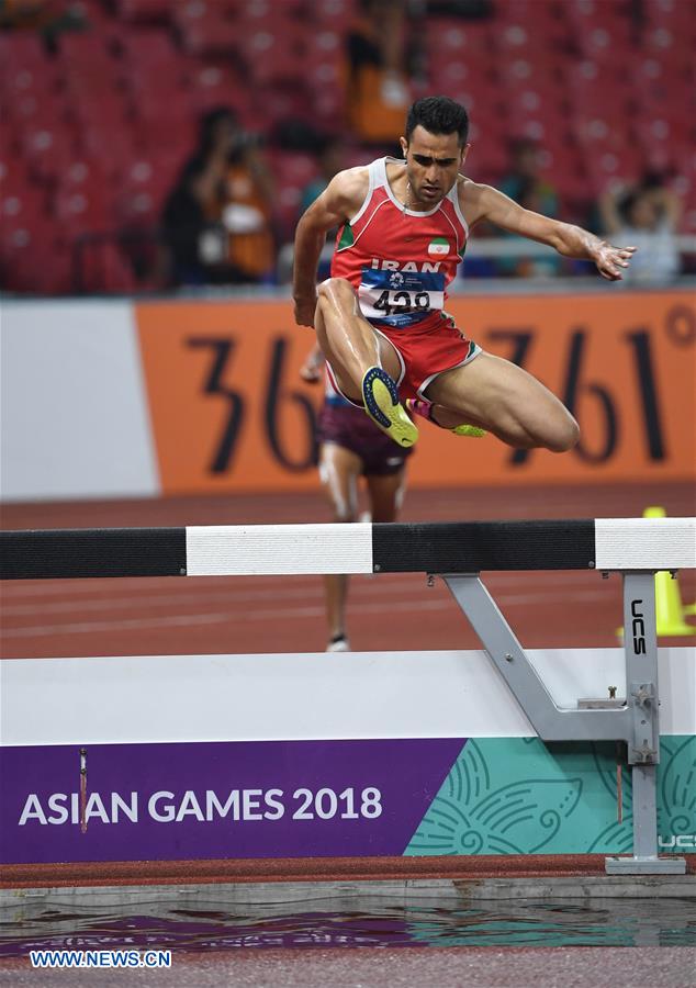 (SP)INDONESIA-JAKARTA-ASIAN GAMES-ATHLETICS-MEN'S 3000M STEEPLECHASE