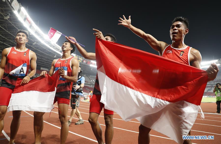 (SP)INDONESIA-JAKARTA-ASIAN GAMES-ATHLETICS-MEN'S 4X100M RELAY