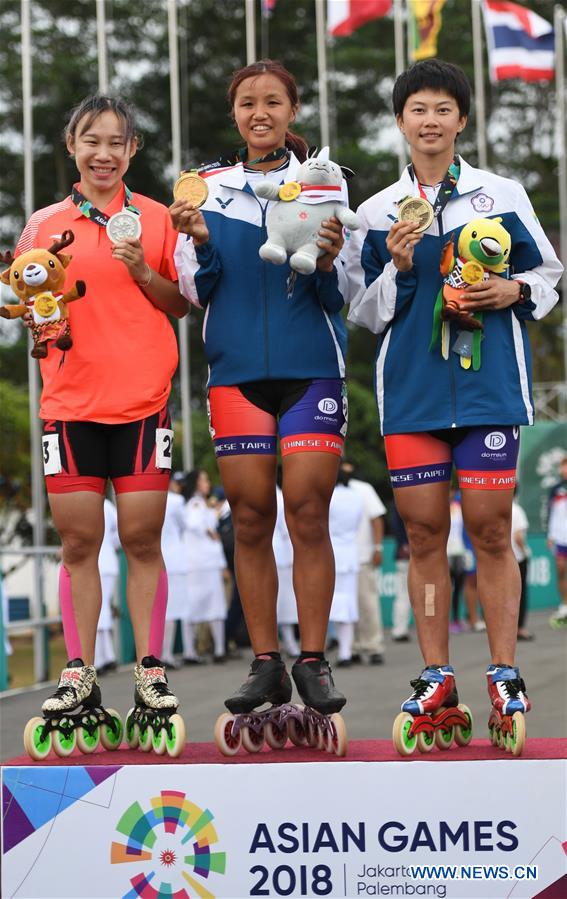 (SP)INDONESIA-PALEMBANG-ASIAN GAMES-ROLLER SKATE-WOMEN'S ROAD 20KM RACE