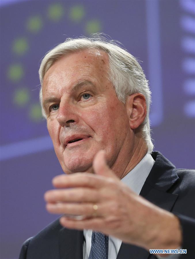 BELGIUM-BRUSSELS-EU-BREXIT-MICHEL BARNIER-PRESS BRIEFING