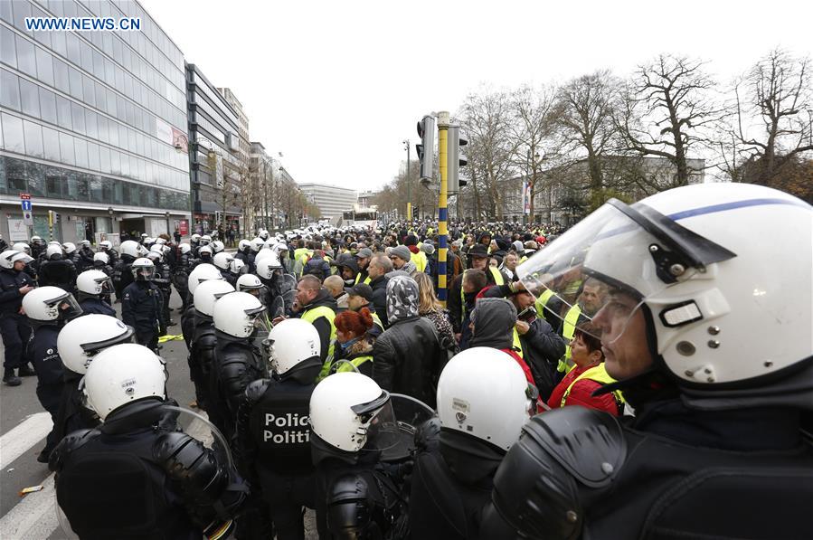 BELGIUM-BRUSSELS-YELLOW VEST-PROTEST