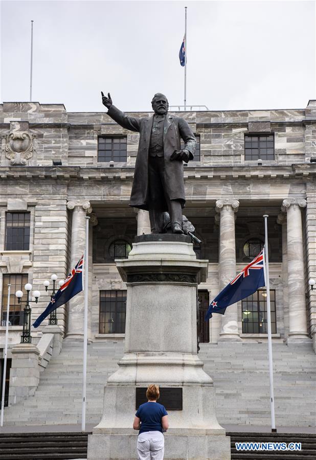 NEW ZEALAND-WELLINGTON-CHRISTCHURCH-ATTACKS-FLAG-HALF-MAST