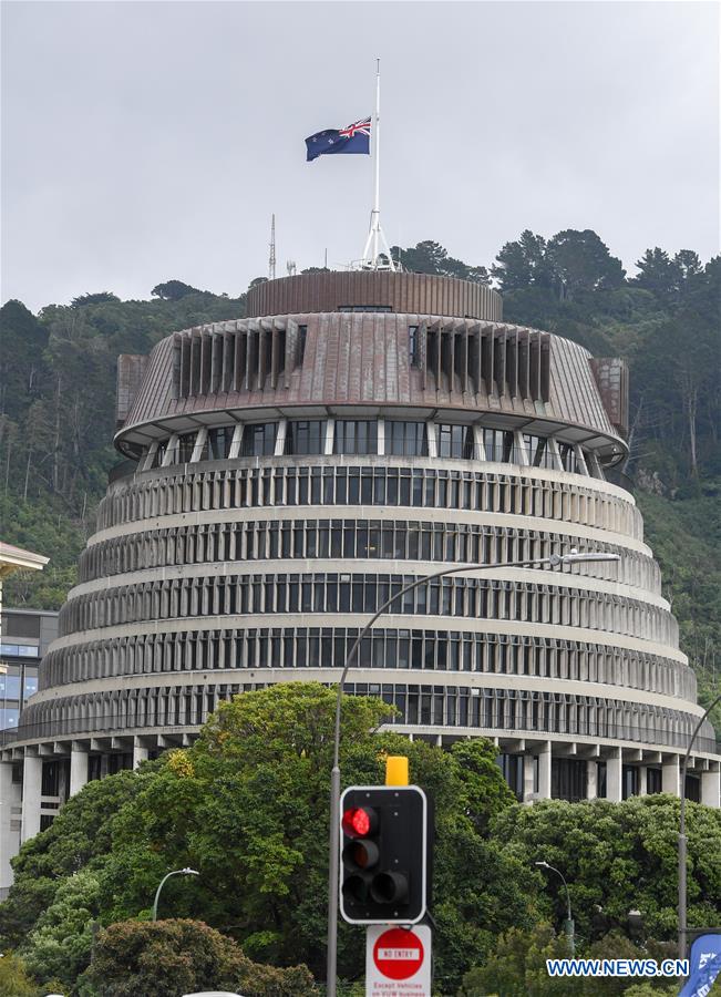 NEW ZEALAND-WELLINGTON-CHRISTCHURCH-ATTACKS-FLAG-HALF-MAST