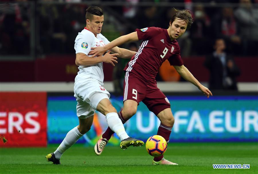 (SP)POLAND-WARSAW-UEFA EURO 2020 QUALIFIER-GROUP B-POLAND VS LATVIA