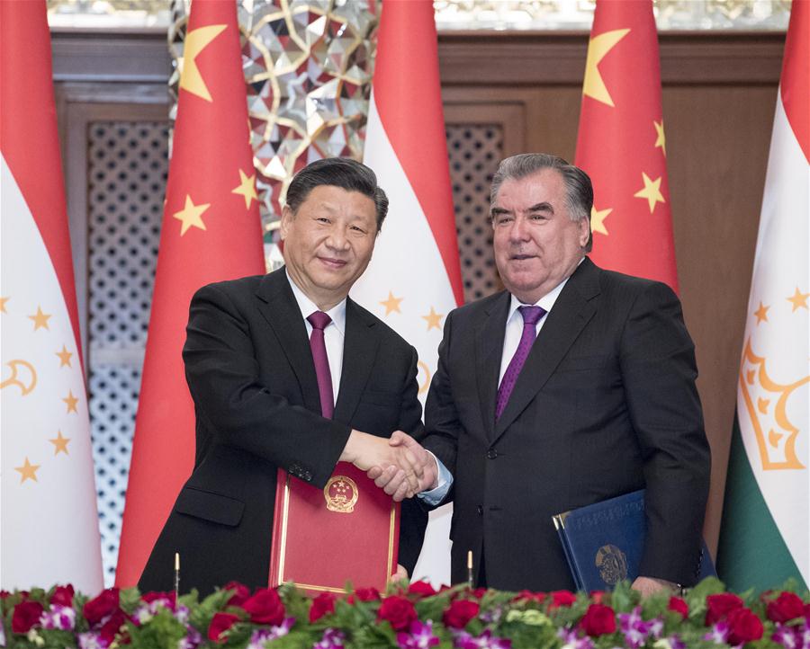 TAJIKISTAN-DUSHANBE-CHINA-PRESIDENTS-TALKS