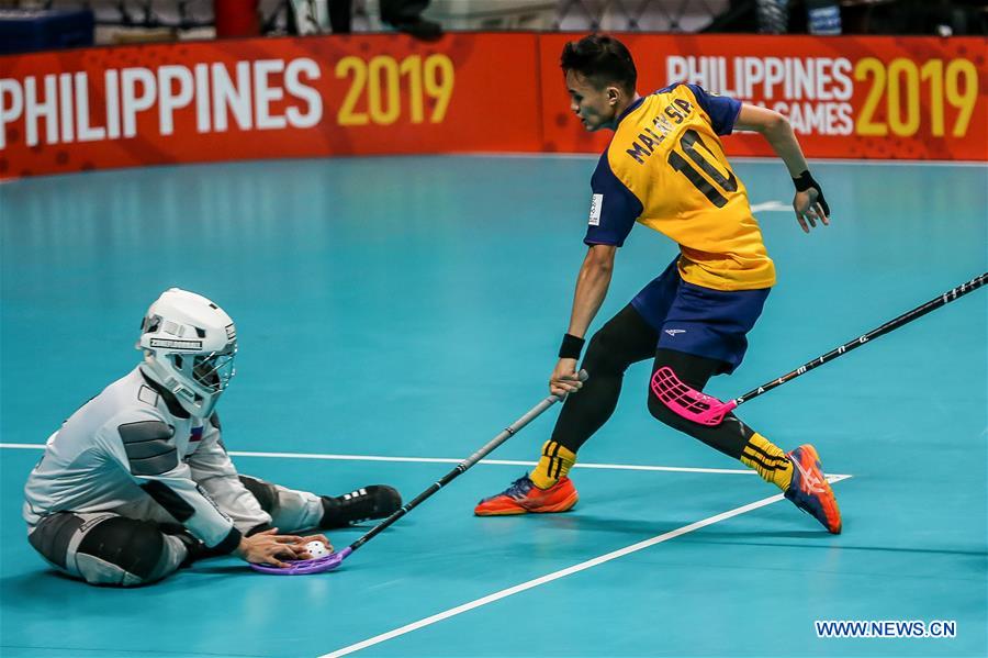 (SP)PHILIPPINES-QUEZON CITY-SEA GAMES-MEN'S FLOORBALL-PHILIPPINES  VS MALAYSIA