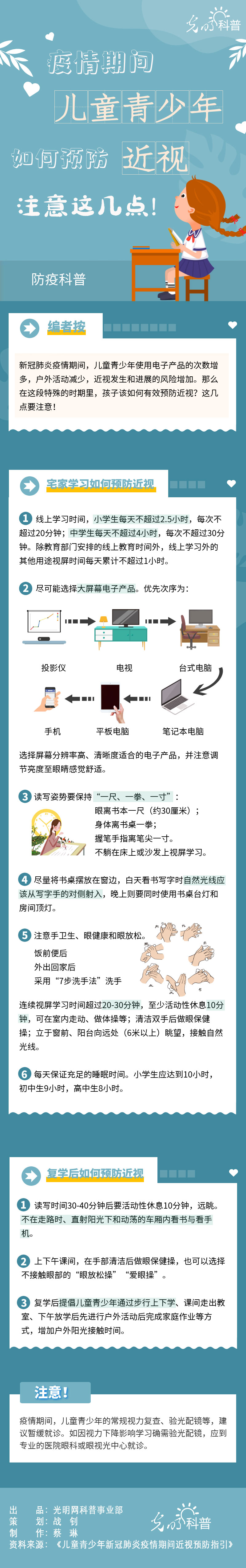 【防疫科普】疫情期間兒童青少年如何預(yù)防近視？注意這幾點！