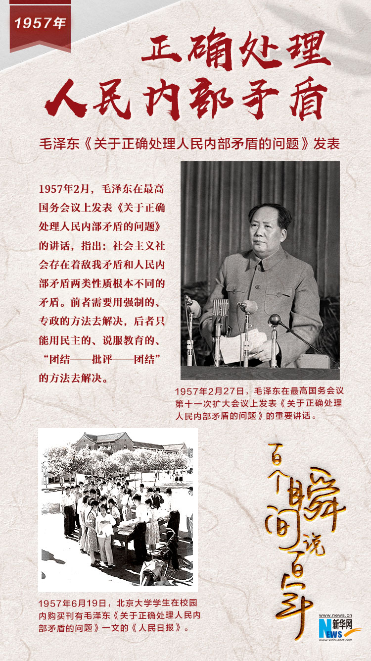 1957，正確處理人民內部矛盾