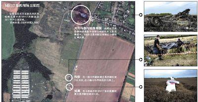 馬航MH17客機殘骸照片顯示，其機身上有許多細小孔洞。多名專家分析稱，這些孔洞或是飛機被導彈爆炸后飛散的彈片擊中所致。